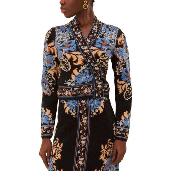 FARM Rio Tops - Farm Rio Womens  Tapestry Knit Wrap Blouse